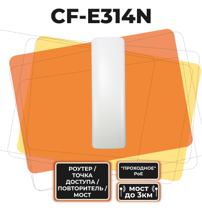 CF-E314N (2.4 ГГц, до 5 км, PoE «проходное») CF-E314N (2.4 ГГц, до 5 км, PoE «проходное»)