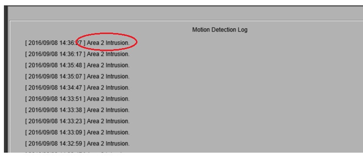 В системных событиях IP-камеры добавлено событие "Intrusion" в Зоне 2