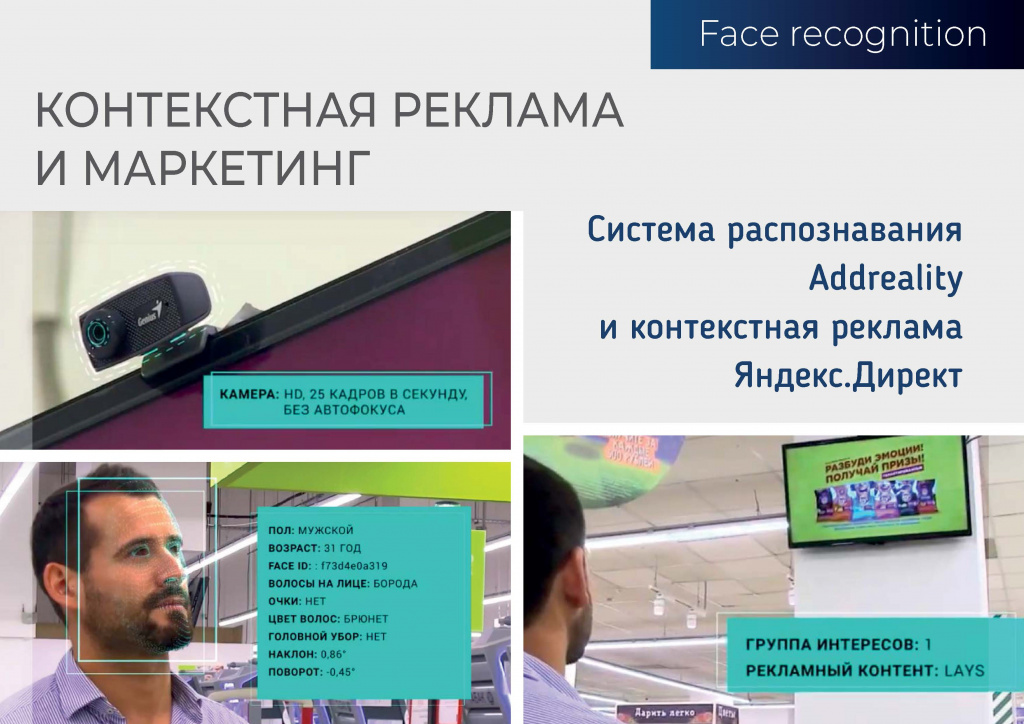 Применение Face recognition в сфере рекламы картинка